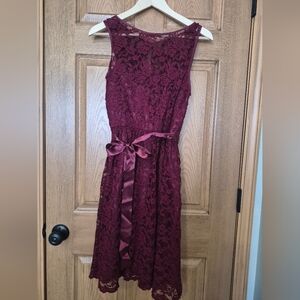Like New - Youth Lace Burgundy Dress - Size 12